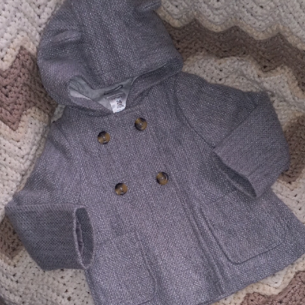 Carter's Gray Pea Coat with Hood